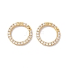 Rack Plating Brass Micro Pave Clear Cubic Zirconia Spring Gate Ring X-ZIRC-C040-25G-2