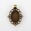 Vintage Tibetan Alloy Pendant Cabochon Bezel Settings X-TIBEP-M018-38AB-NF-1