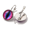 Dragon Eye Glass Leverback Earrings with Brass Earring Pins EJEW-Q798-01C-2