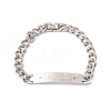 Rectangle 304 Stainless Steel Link Bracelet with Crystal Rhinestone for Men Women STAS-P304-13P-1