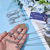 6Pcs 3 Styles 304 Stainless Steel Empty Macrame Pouch Star Moon Pendant Cable Chain Necklace Making NJEW-SC0001-87-3