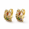 Rack Plating Brass Micro Pave Cubic Zirconia Leverback Earrings EJEW-H093-01A-G-1