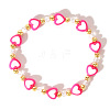 Acrylic Heart Baeds Stretch Bracelets OE2988-2-2