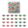 48Pcs 4 Colors Alloy Crystal Rhinestone Connector Charms FIND-SW0001-26-1