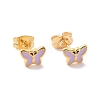 Enamel Butterfly Stud Earrings with 316L Surgical Stainless Steel Pins EJEW-P204-04G-05-1