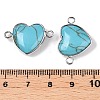 Synthetic Turquoise Love Heart Pendants G-T138-205E-P-3