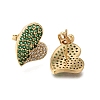 Brass Pave Cubic Zirconia Stud Earrings EJEW-M088-06G-03-2