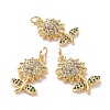 Brass Micro Pave Cubic Zirconia Pendants KK-G415-37G-1