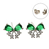 Brass Micro Pave Cubic Zirconia Stud Earrings EJEW-M103-09P-4
