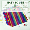CRASPIRE 7 Sheets Waterproof PET Rainbow Gradient Color Stickers DIY-CP0007-13-5