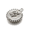 Brass Micro Pave Clear Cubic Zirconia Pendants LS-KK-G530-01A-P-2