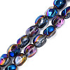 Electroplate Transparent Glass Beads Strands EGLA-N008-016-4