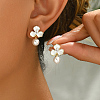 Elegant Brass Imitation Pearl Stud Earrings Women's Daily Jewelry DV0468-3-3