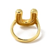 Letter Brass Micro Pave Clear Cubic Zirconia Open Cuff Ring for Women RJEW-N046-03U-G-3