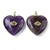 Natural Amethyst Pendants G-P585-03G-11-2
