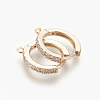 Brass Micro Pave Cubic Zirconia Huggie Hoop Earring Findings LS-KK-O112-13LG-1