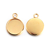 Rack Plating 304 Stainless Steel Pendant Cabochon Settings LS-X-STAS-F191-14G-C-2