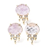 Brass Micro Pave Cubic Zirconia Stud Earring Findings with Natural Amethyst KK-Z096-05G-01-1