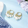 Round Shell Pearl Beaded Chandelier Earrings EJEW-JE06354-1