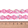 Electroplate Transparent Glass Beads Strands X-EGLA-N020-03E-4