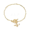 Brass Bee Charms Bracelets BJEW-JB10399-1