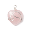 Natural Rose Quartz Pendants PALLOY-JF01663-08-1