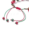 Christmas Glass Pearl Beaded Braided Beade Bracelets for Women BJEW-MZ00254-4