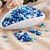 Cheriswelry 12 Strands 12 Style Baking Painted Pearlized Glass Pearl Round Bead Strands HY-CW0001-02-26