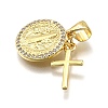 Rack Plating Brass Micro Pave Cubic Zirconia Pendants X-KK-K401-74G-2