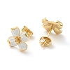 Brass Enamel Stud Earrings EJEW-J101-22G-01-2