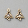Brass Pave Clear Cubic Zirconia Connector Charms KK-WH0062-71C-G-1