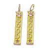 Brass Micro Pave Colorful Cubic Zirconia Pendants CU-CBA6B6F-22G-1