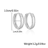 S925 Sterling Silver Micro Pave Clear Cubic Zirconia Hoop Earrings VX5452-6-1