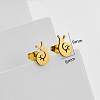 304 Stainless Steel Stud Earrings for Women WG40EEF-01-3