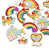 14Pcs 7 Styles Zinc Alloy Enamel Pendants ENAM-CJ0002-70-3