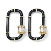 Oval Brass Micro Pave Clear Cubic Zirconia Locking Carabiner KK-H256-01G-2
