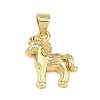Brass Micro Pave Clear Cubic Zirconia Pendants KK-C265-01A-G-1