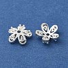 Flower Rack Plating Brass Micro Pave Cubic Zirconia Beads KK-S399-01B-2