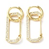 Rack Plating Brass Micro Pave Cubic Zirconia Dangle Hoop Earrings EJEW-M230-21G-1