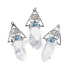 Natural Howlite Faceted Pointed Bullet Big Pendants G-H076-02P-015-1