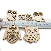 10Pcs Hollow Unfinished Wood Owl Shaped Cutouts WOCR-PW0003-08-4