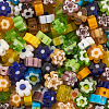 300Pcs 10 colors Handmade Millefiori Glass Beads LAMP-TA0002-05-4