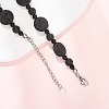 Natural Lava Rock Coin Beaded Necklaces GG-CBA922D-06A-2