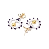 Glass Seed Beads Dangle Stud Earrings EJEW-MZ00396-01-4