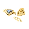 Rack Plating Brass Micro Pave Cubic Zirconia & Shell & Enamel Box Clasps KK-S373-05G-2