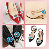 WADORN 4Pcs 2 Styles Flower Brass Rhinestone Shoe Decorations AJEW-WR0002-42B-6