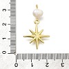 Brass & Natural Pearl Star Pendants KK-Z093-40G-3