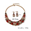 Christmas Santa Claus & Teardrop Alloy Rhinestone Pendant Necklace & Stud Dangle Earrings Sets FS-WG4FF2A-01-4