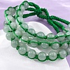 Natural Green Aventurine Round Beaded Multi-strand Bracelets for Men Women BJEW-G743-02D-3