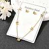 Butterfly 304 Stainless Steel Necklaces & Stud Earring Set for Women SJEW-C007-07G-1